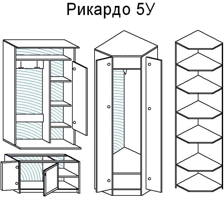 Модульная прихожая Рикардо 5У