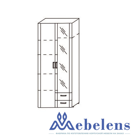 Шкаф 2-х дверный  с ящиками Лотос 8.022