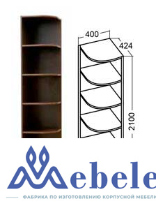Стеллаж угловой от стенки Грация 3.1